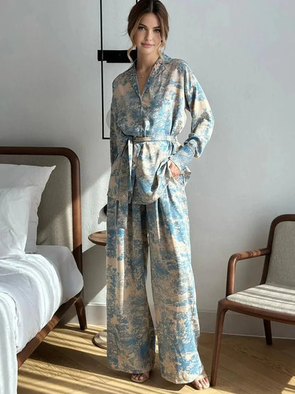 Damen Lässiges Zweiteiler-Set mit Print - Eveloria