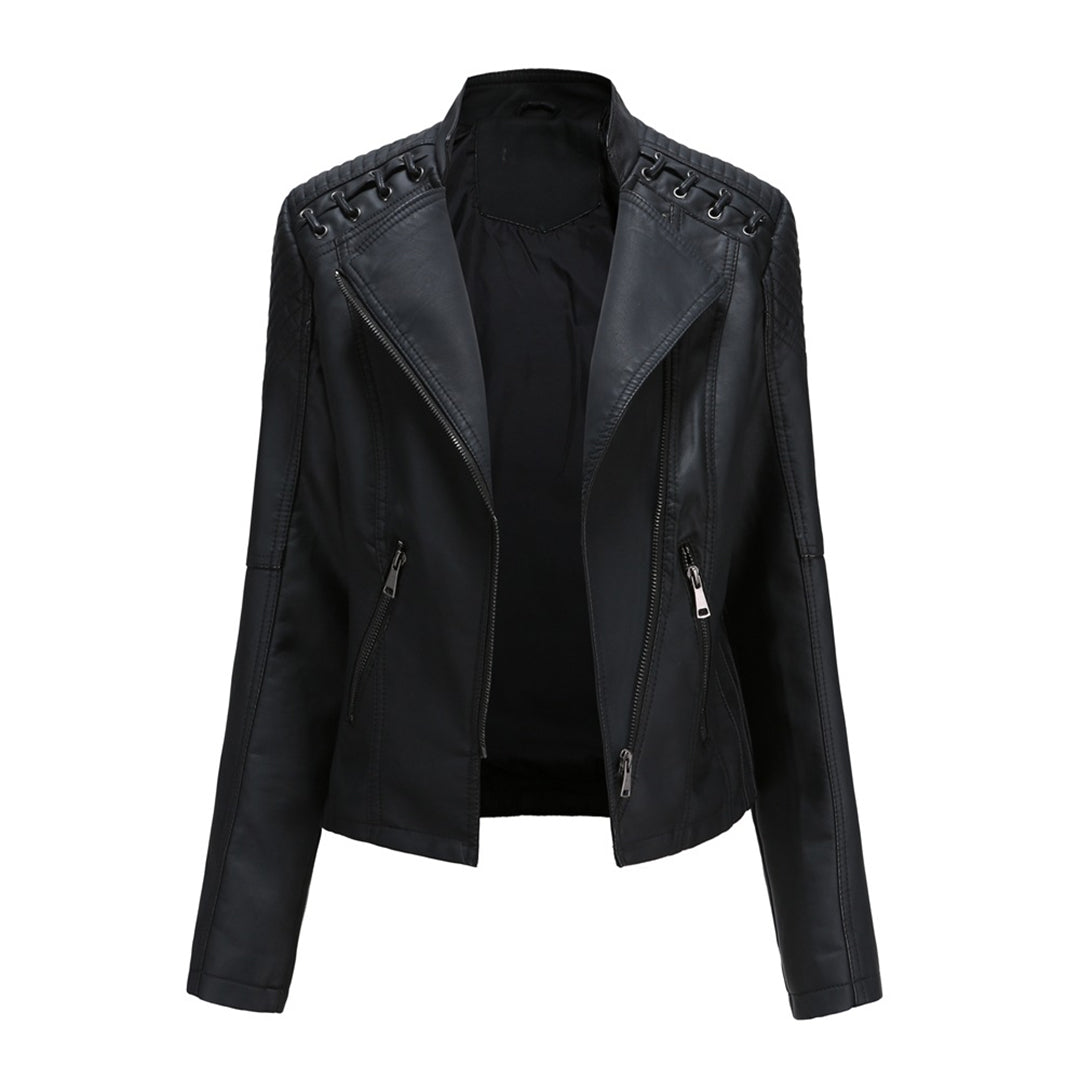 Damen Modische Jacke Asymmetrischer Reißverschluss