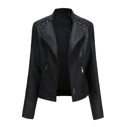 Damen Modische Jacke Asymmetrischer Reißverschluss