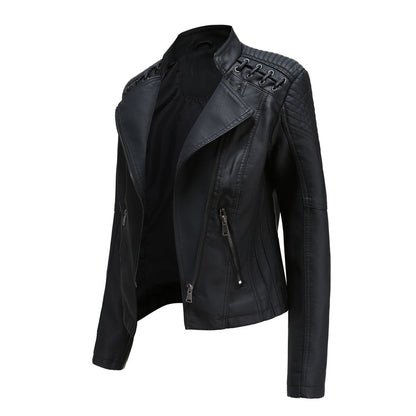 Eveloria Damen Lederjacke Slim Fit