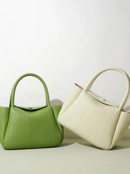 Grüne Leder-Tasche Minimalistisches Design Damen Handtasche
