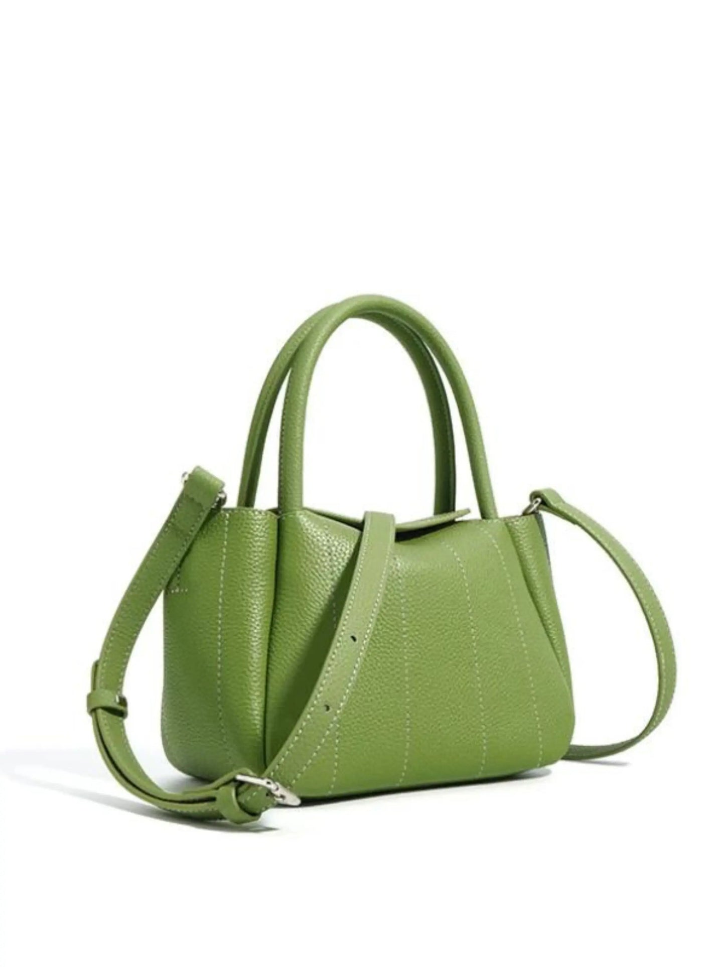 Grüne Leder-Tasche Minimalistisches Design Damen Handtasche