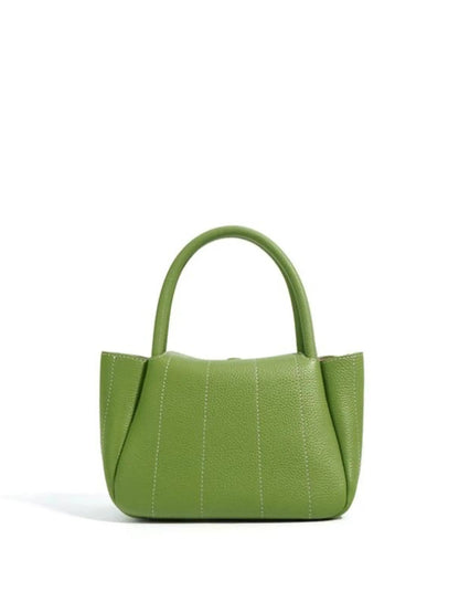 Grüne Leder-Tasche Minimalistisches Design Damen Handtasche