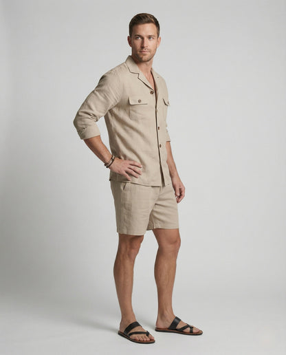 Herren Leinenanzug Set Elegant Modischer Schnitt - Eveloria