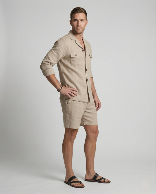 Herren Leinenanzug Set Elegant Modischer Schnitt - Eveloria