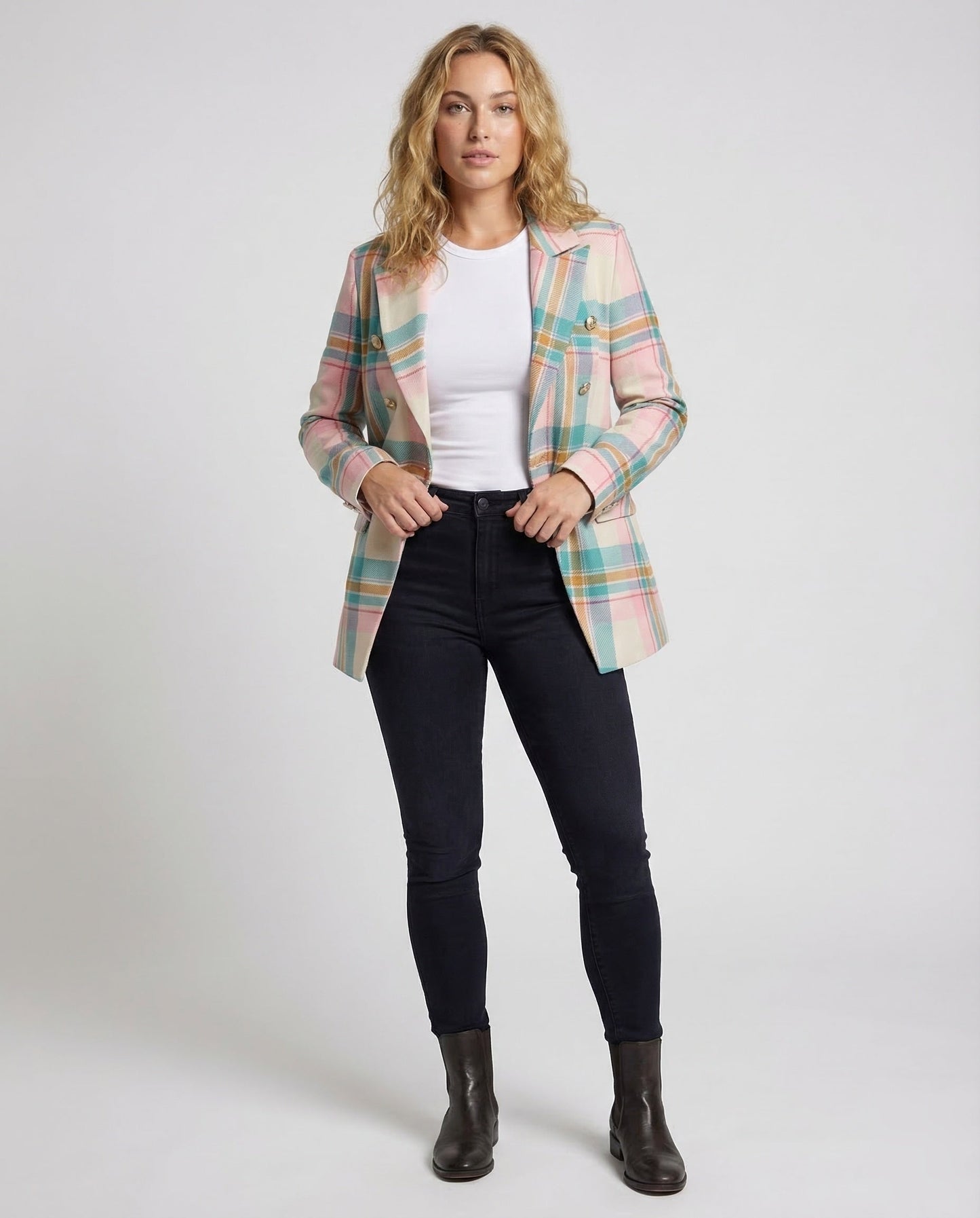 Damen Karierter Blazer Modern - Eveloria