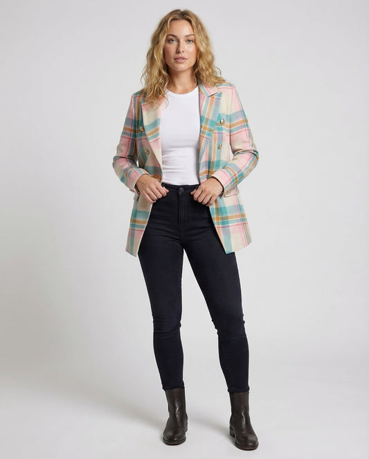 Damen Karierter Blazer Modern - Eveloria
