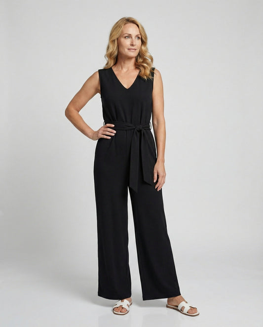 Damen Jumpsuit Elegant Taillengürtel - Eveloria