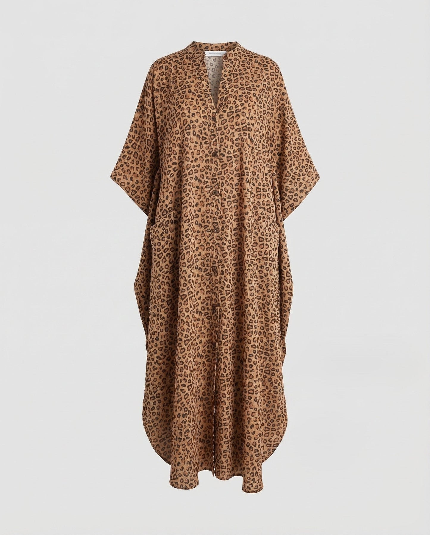 Damen Maxikleid Kaftan mit Taschen