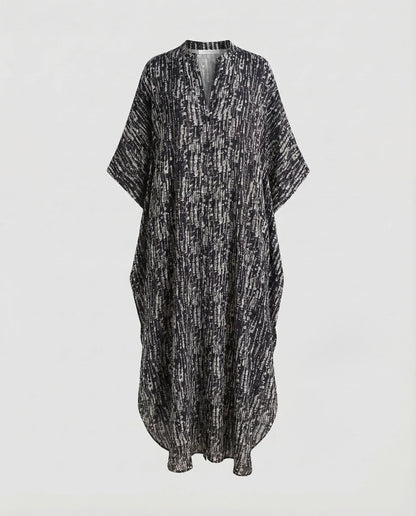Damen Maxikleid Kaftan mit Taschen