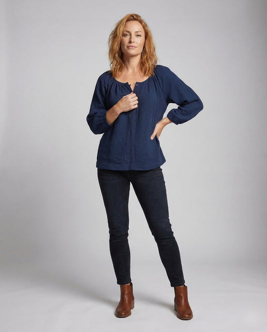 Damen Tunika Bluse aus Baumwolle Freizeit - Eveloria