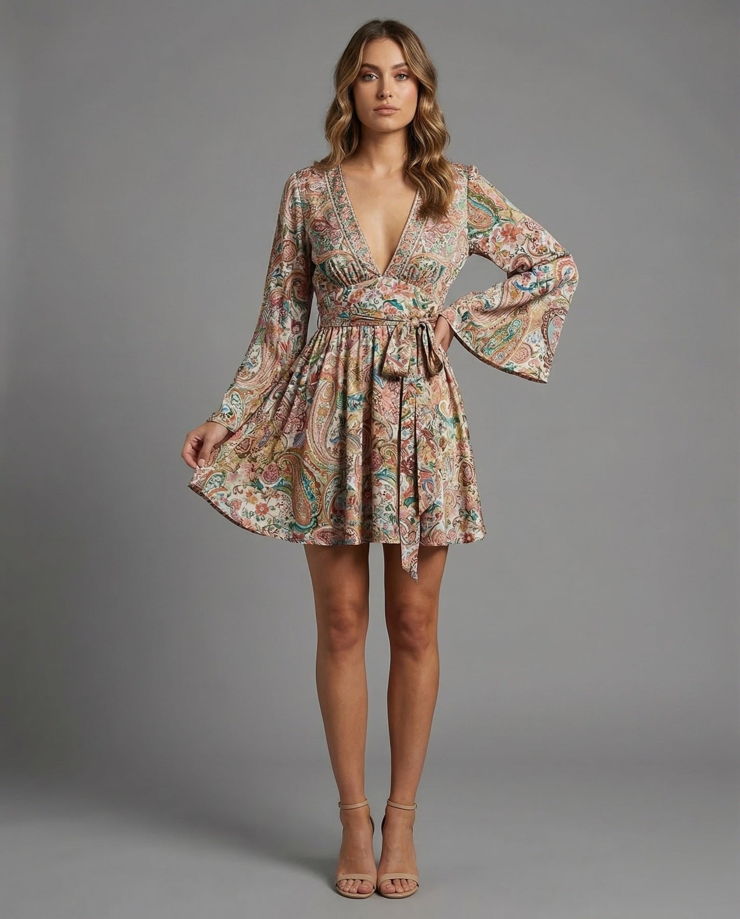 Damen Wickelkleid Boho Freizeitkleid - Eveloria