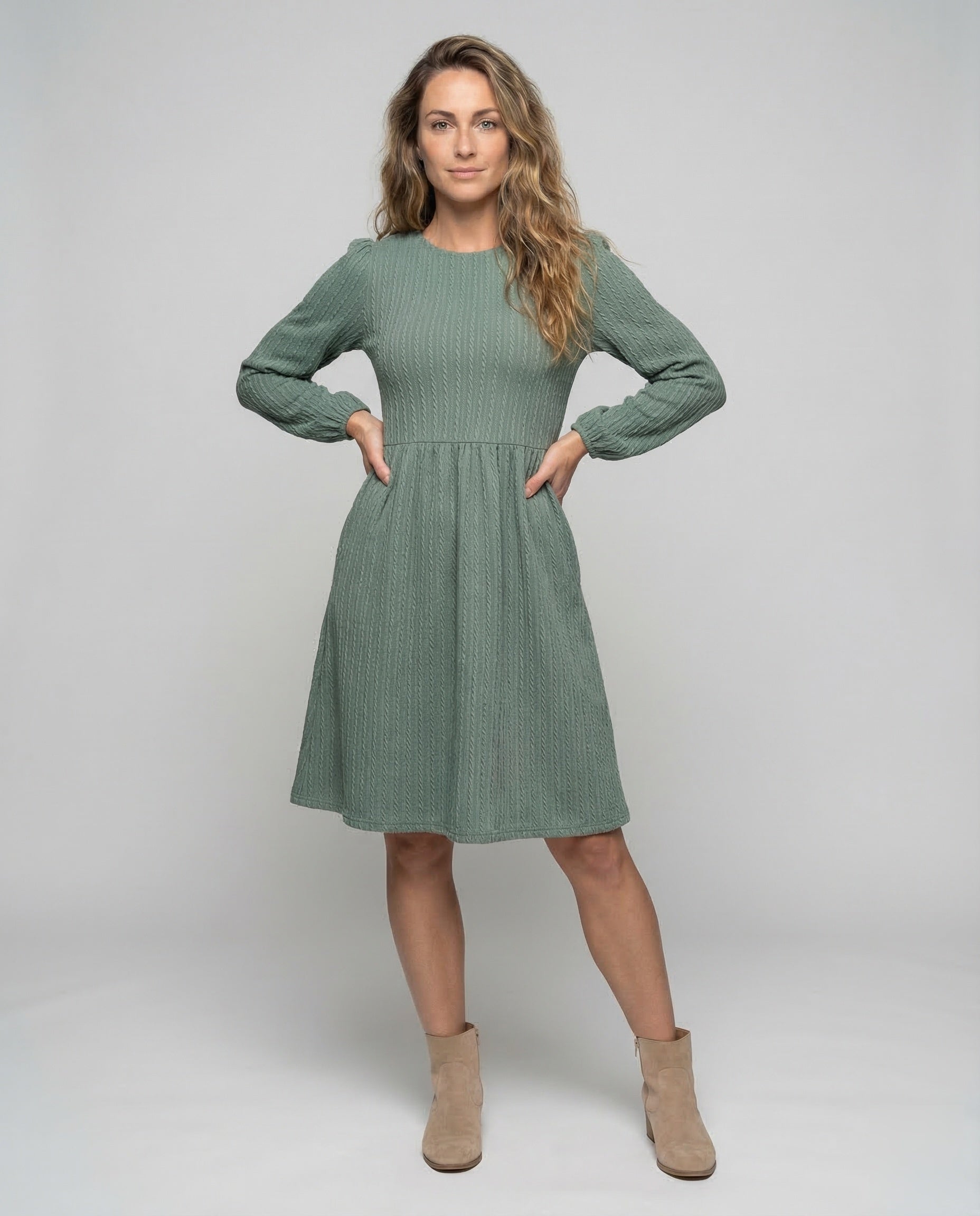 Damen Strickkleid A-Linie Freizeit - Eveloria