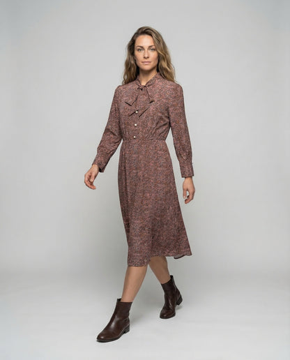 Damen Maxikleid mit Schluppenkragen - Eveloria