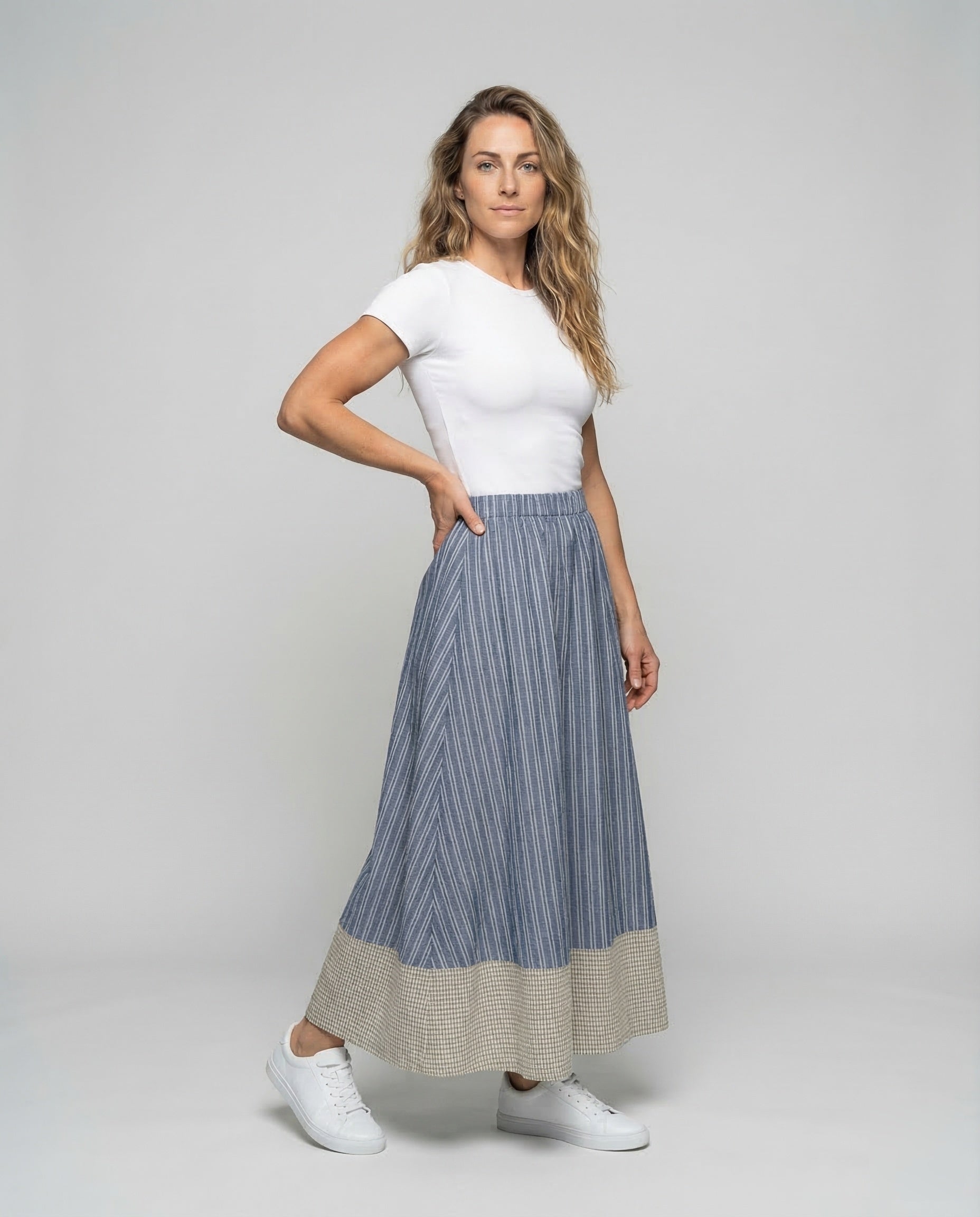 Damen Maxirock Leinenmix - Eveloria