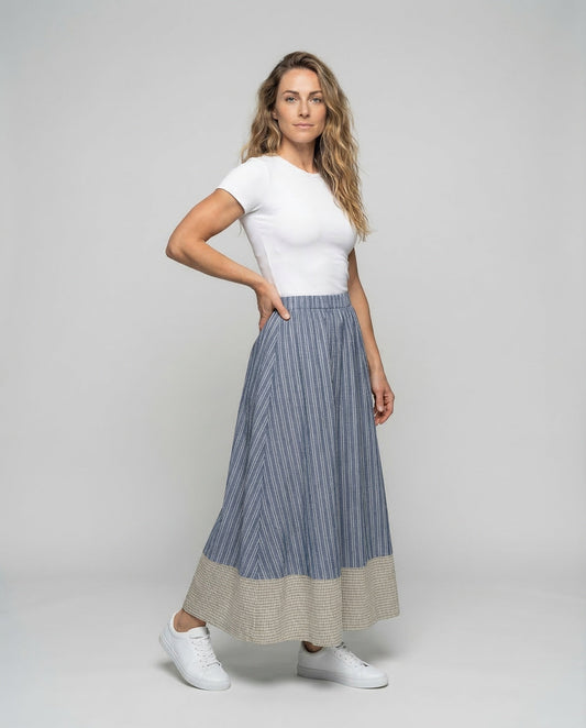 Damen Maxirock Leinenmix - Eveloria