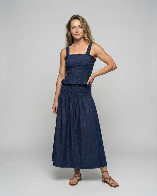 Damen Midirock mit Smokbund - Eveloria