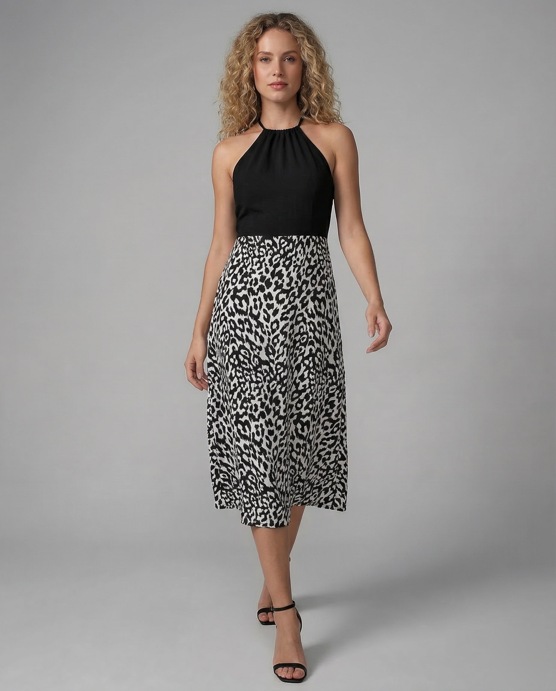 Damen Neckholder Midikleid Freizeit - Eveloria