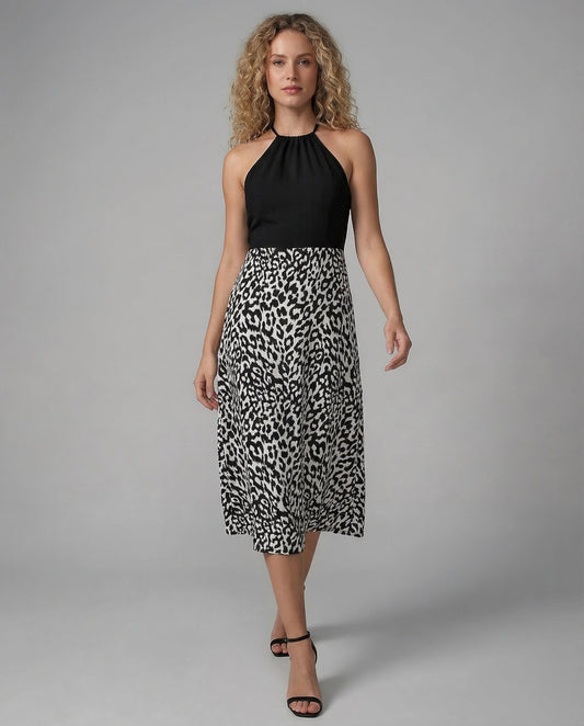Damen Neckholder Midikleid Freizeit - Eveloria