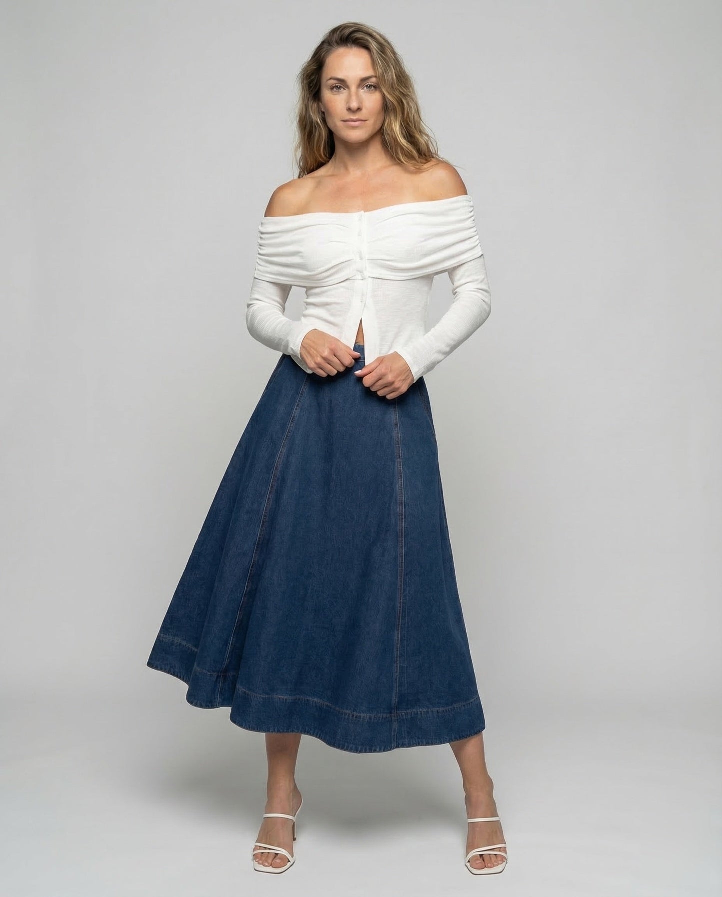 Damen Jeans Maxirock Lang - Eveloria