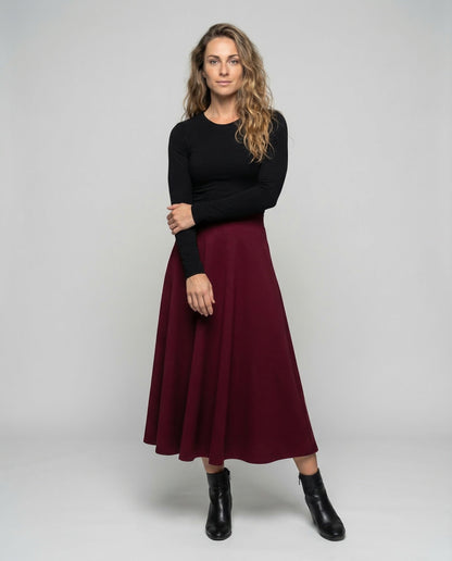 Damen Maxirock Crepe A-Linie - Eveloria