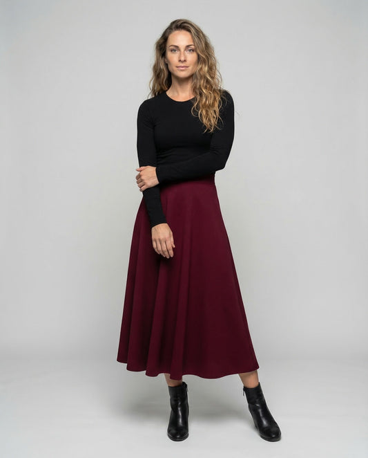Damen Maxirock Crepe A-Linie - Eveloria