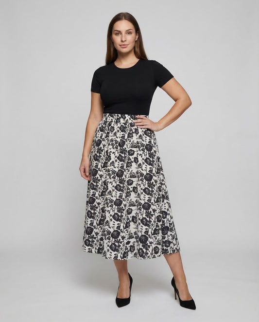 Damen Midirock Jacquard Muster - Eveloria