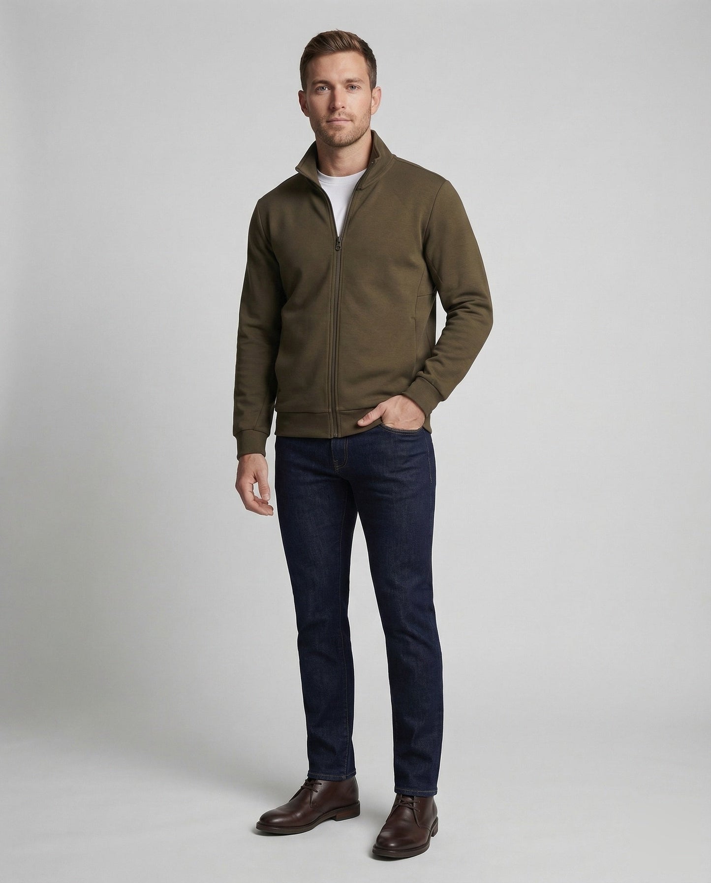 Herren Sweatjacke Mit Stehkragen Modern - Eveloria