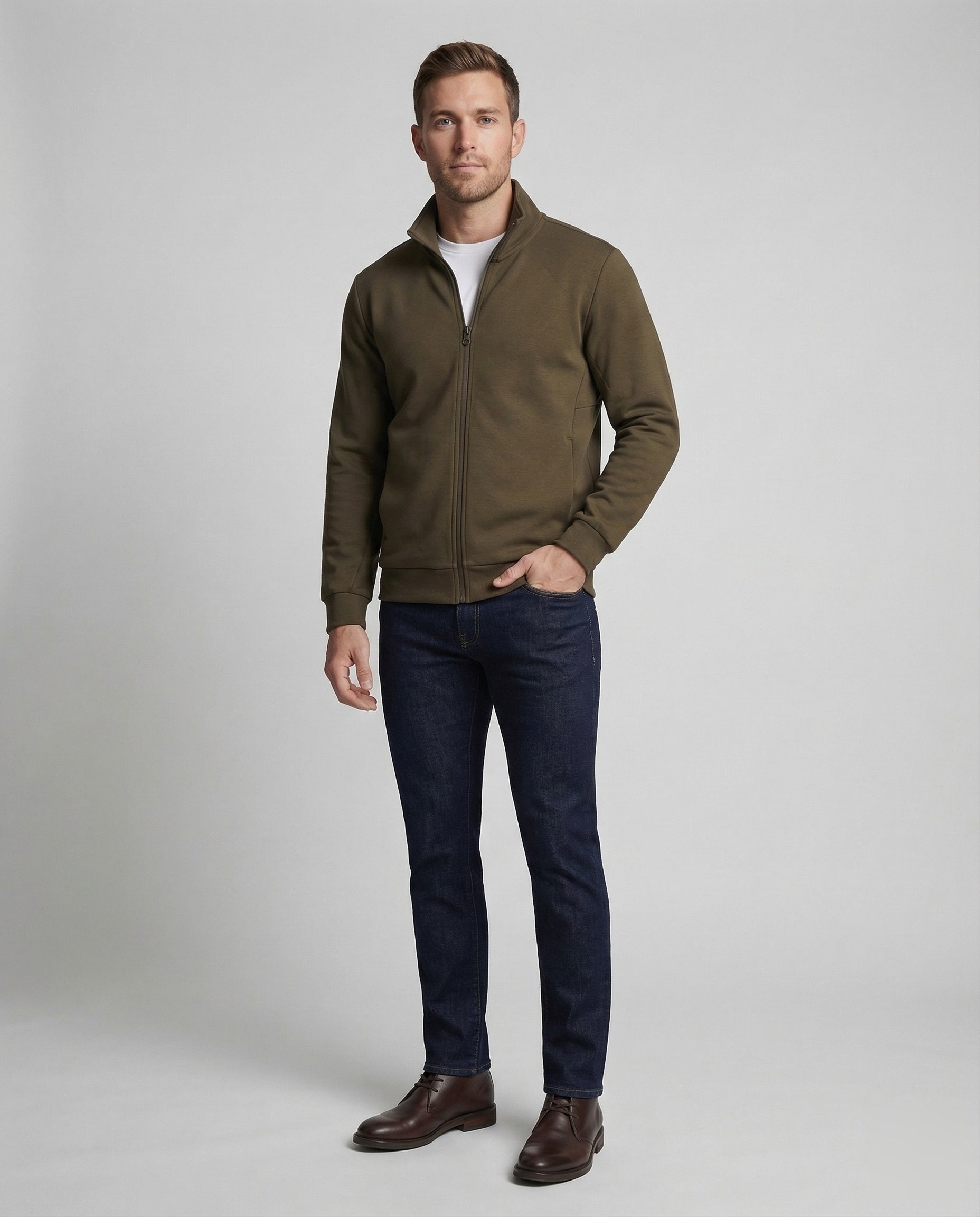 Herren Sweatjacke Mit Stehkragen Modern - Eveloria
