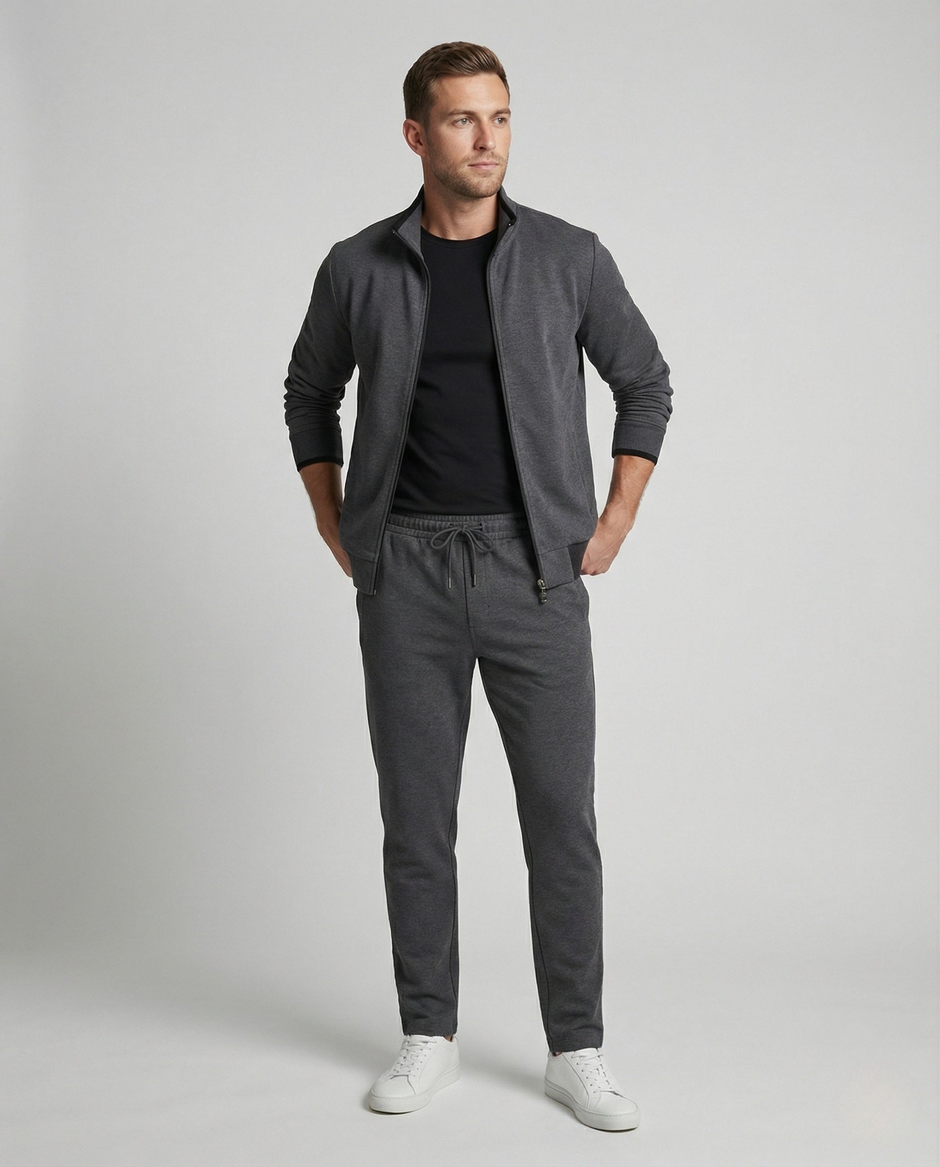 Herren Freizeitset Jersey Jogginghose Grau - Eveloria