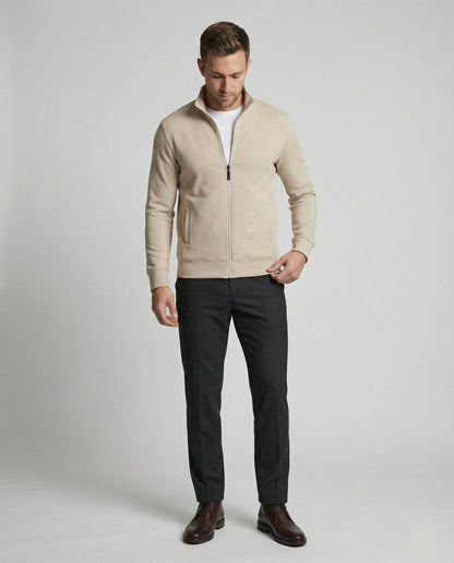 Herren Cardigan Sweat Reißverschluss Grau - Eveloria