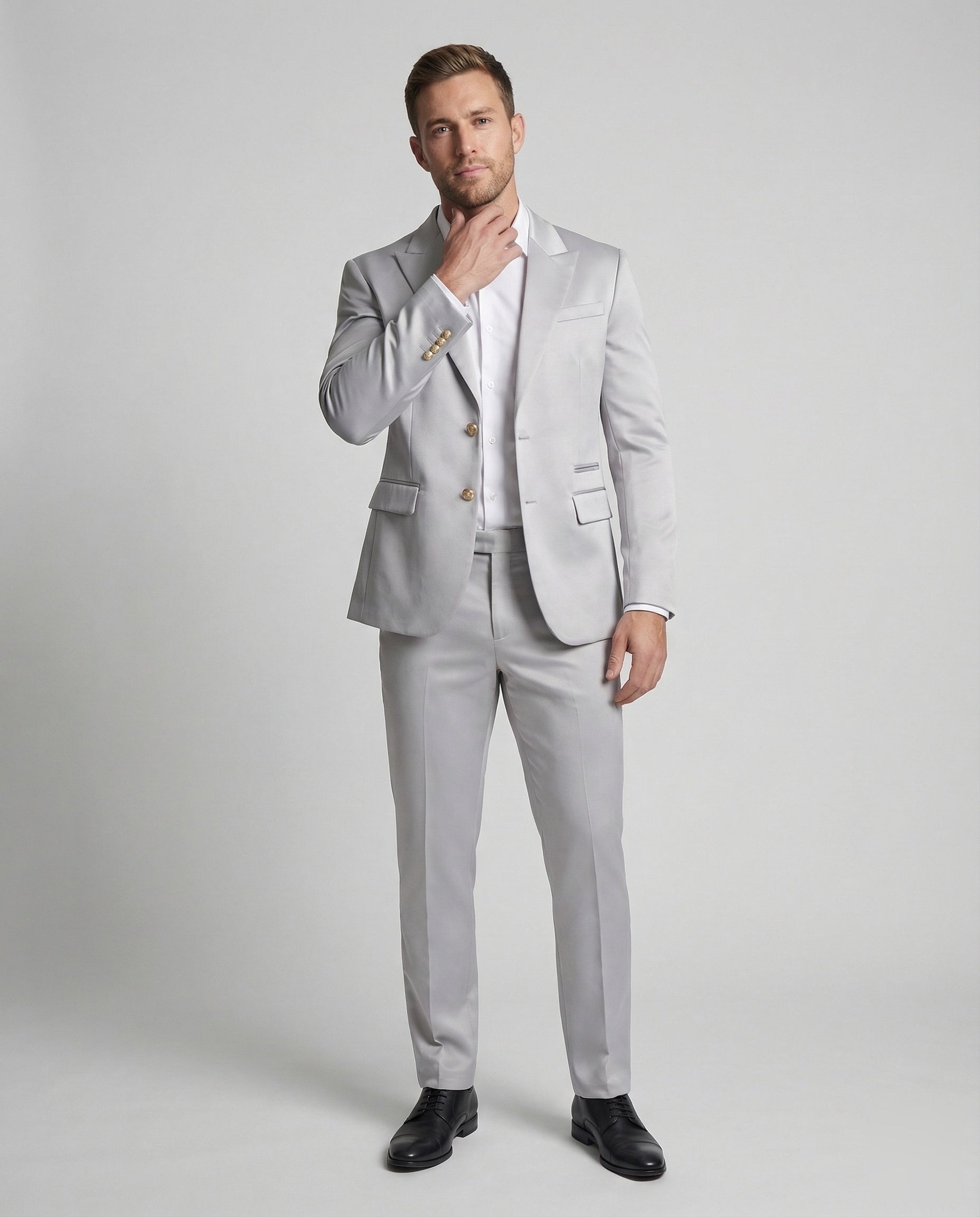 Herren Businessanzug Stretch Wollmix Slim Fit - Eveloria