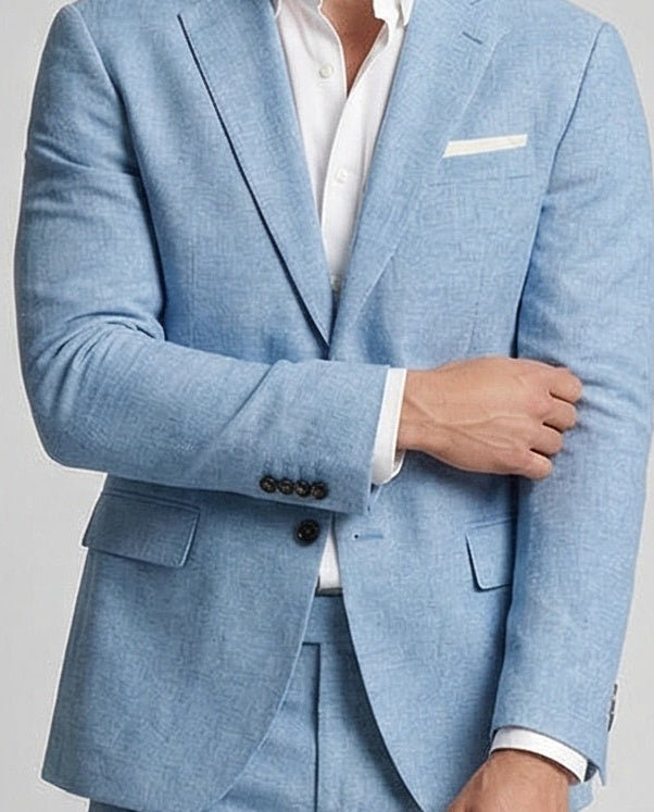 Herren Sommeranzug Leinenmix Anzughose Beige