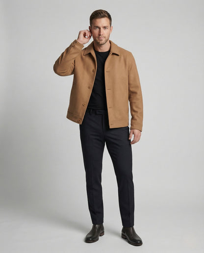 Herren Wollmix Mantel Oversize Revers - Eveloria