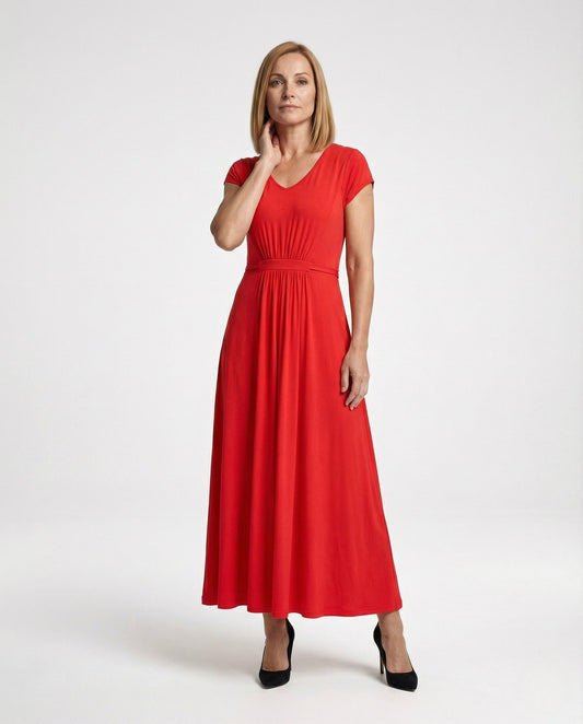 Damen Maxikleid Viskose Jersey Empire Taille - Eveloria
