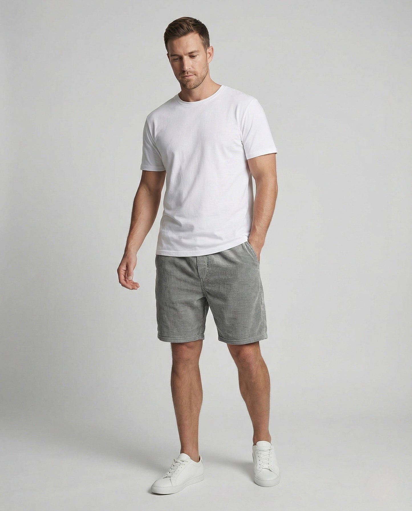 Herren Kordhose Bermudas Elastischer Bund - Eveloria