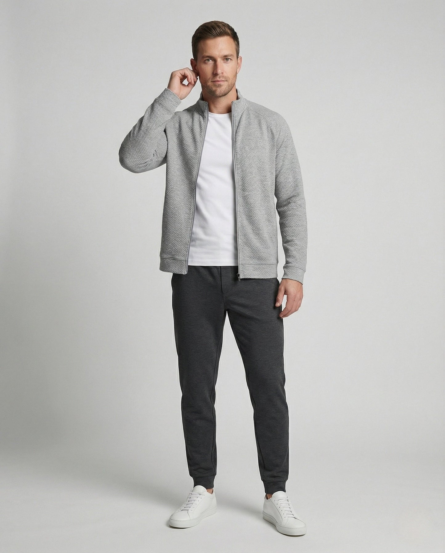 Herren Cardigan Reißverschluss Stehkragen - Eveloria