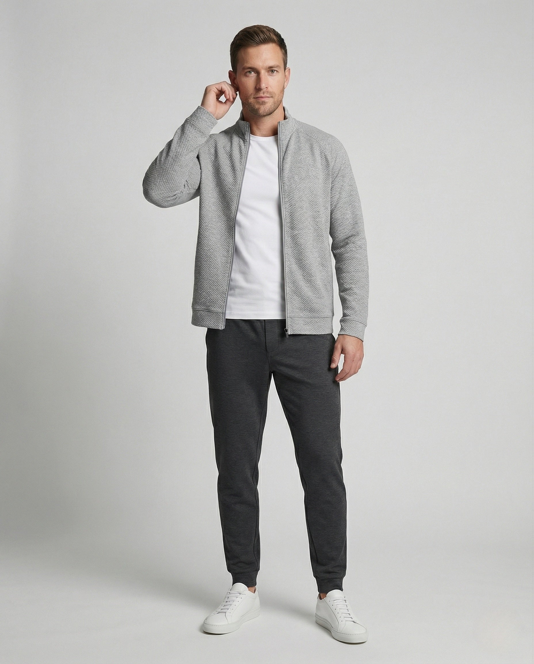 Herren Cardigan Reißverschluss Stehkragen - Eveloria