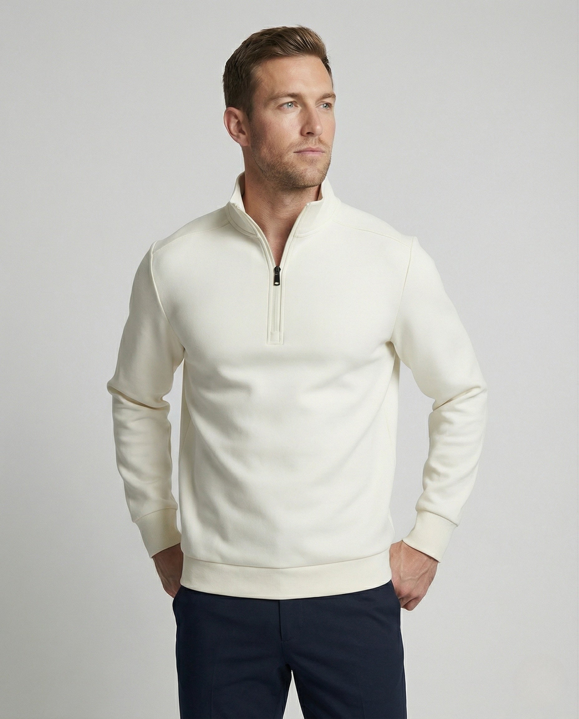 Herren Sweatshirt Stehkragen Reißverschluss - Eveloria