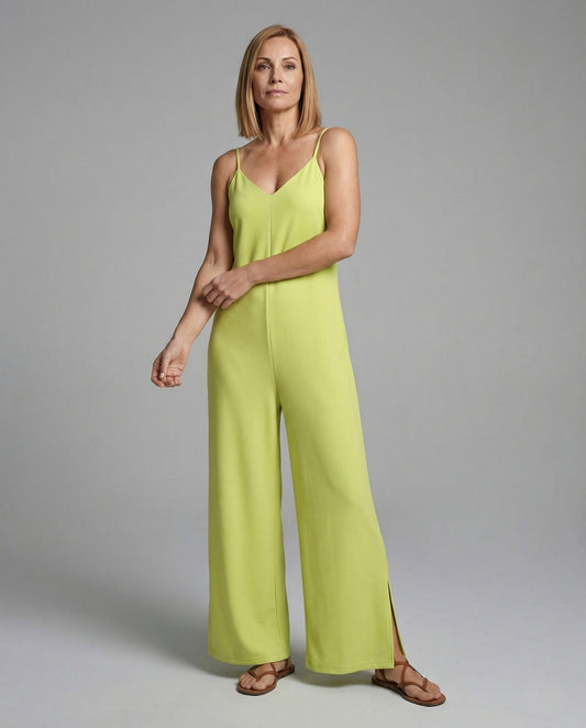 Damen Ärmelloser Jumpsuit V-Ausschnitt Weites Bein - Eveloria