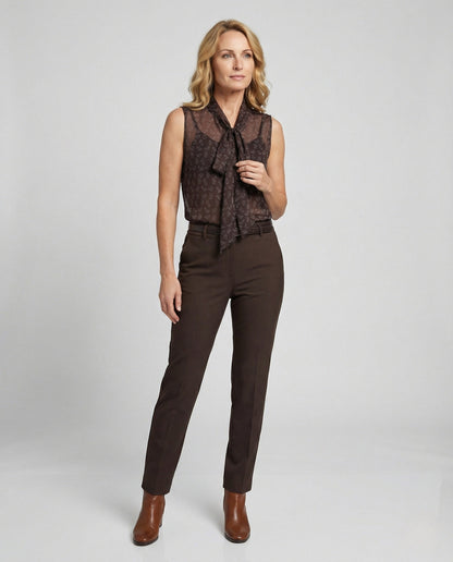 Damen Ärmellose Chiffonbluse Blumenmuster - Eveloria