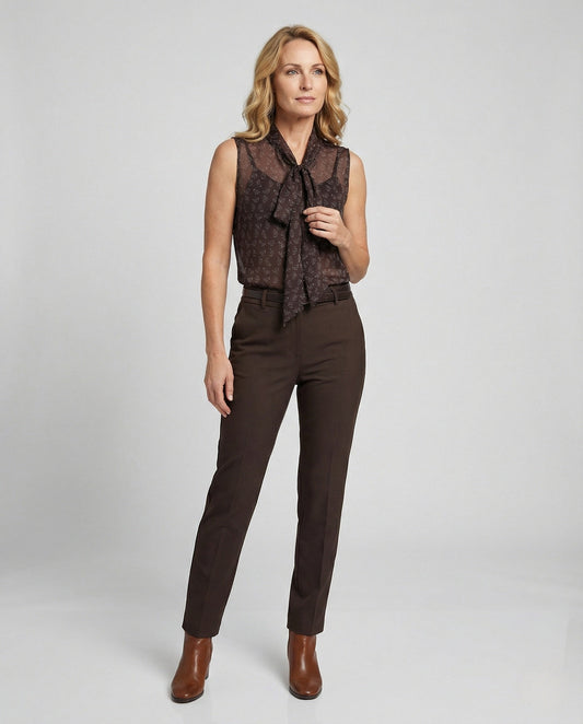 Damen Ärmellose Chiffonbluse Blumenmuster - Eveloria