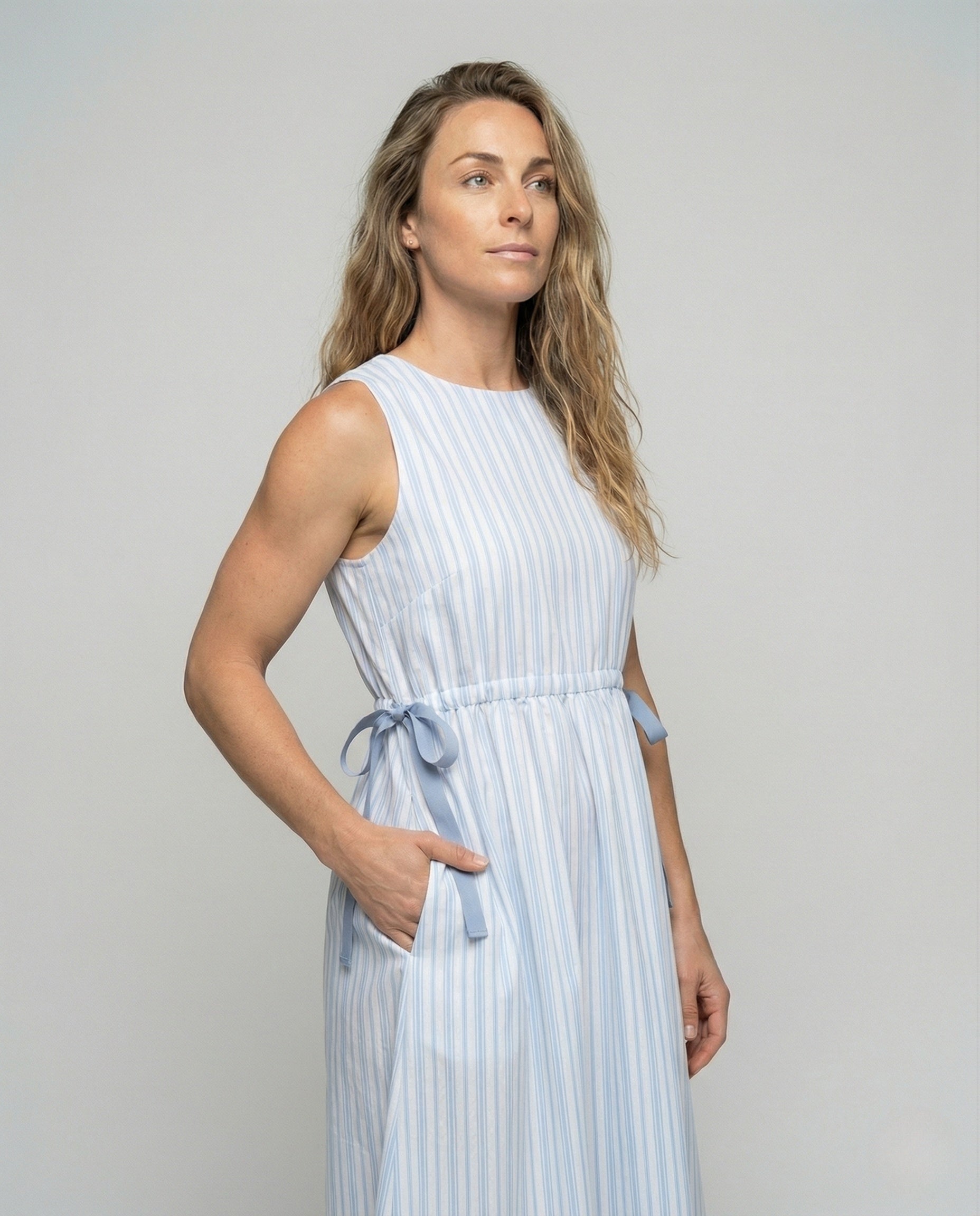 Damen Ärmelloses A-Linie Midikleid Tunnelzug - Eveloria