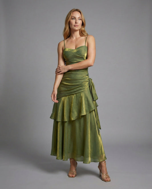 Damen Abendkleid Satin Herz-Ausschnitt - Eveloria