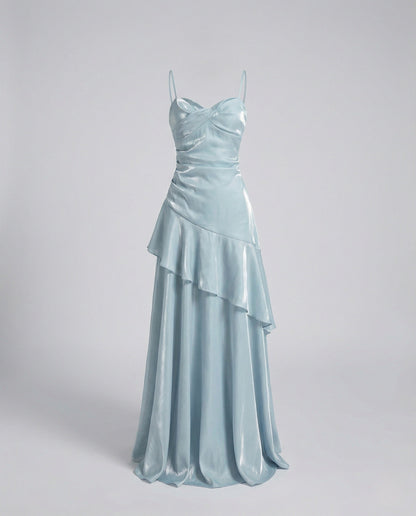 Damen Abendkleid Satin Herz-Ausschnitt