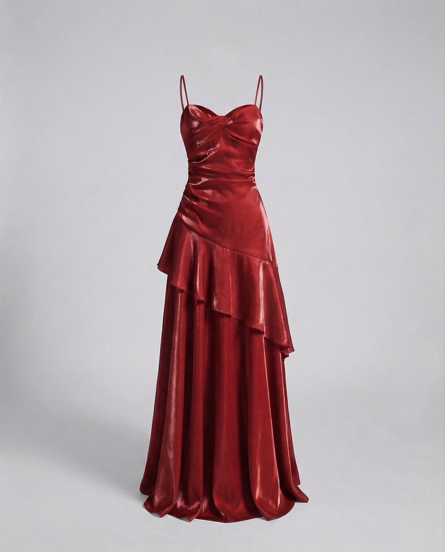 Damen Abendkleid Satin Herz-Ausschnitt