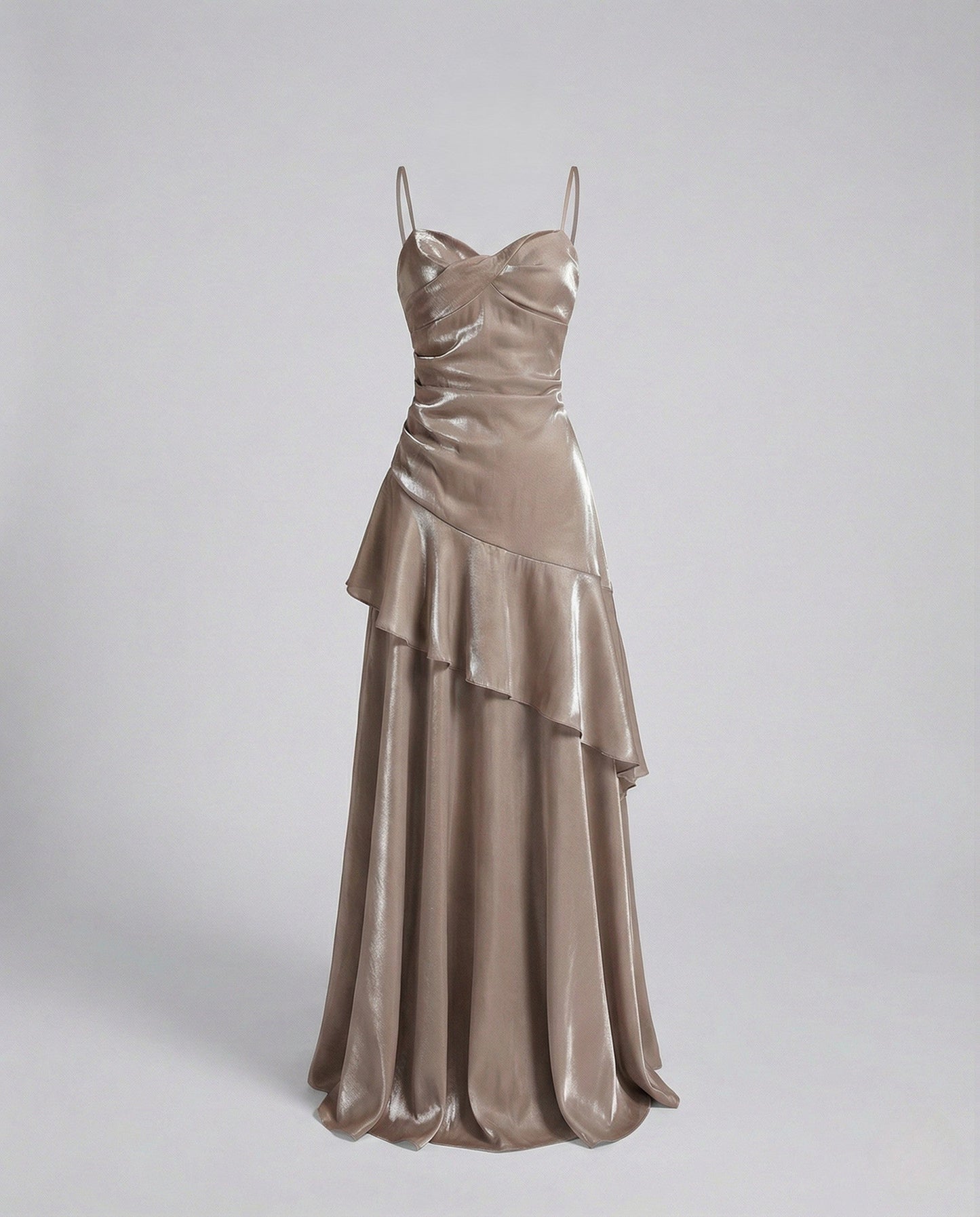 Damen Abendkleid Satin Herz-Ausschnitt