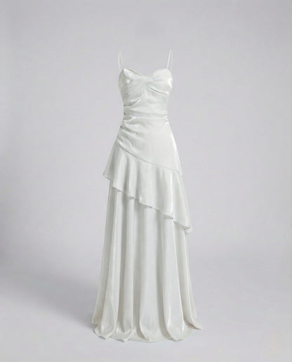 Damen Abendkleid Satin Herz-Ausschnitt