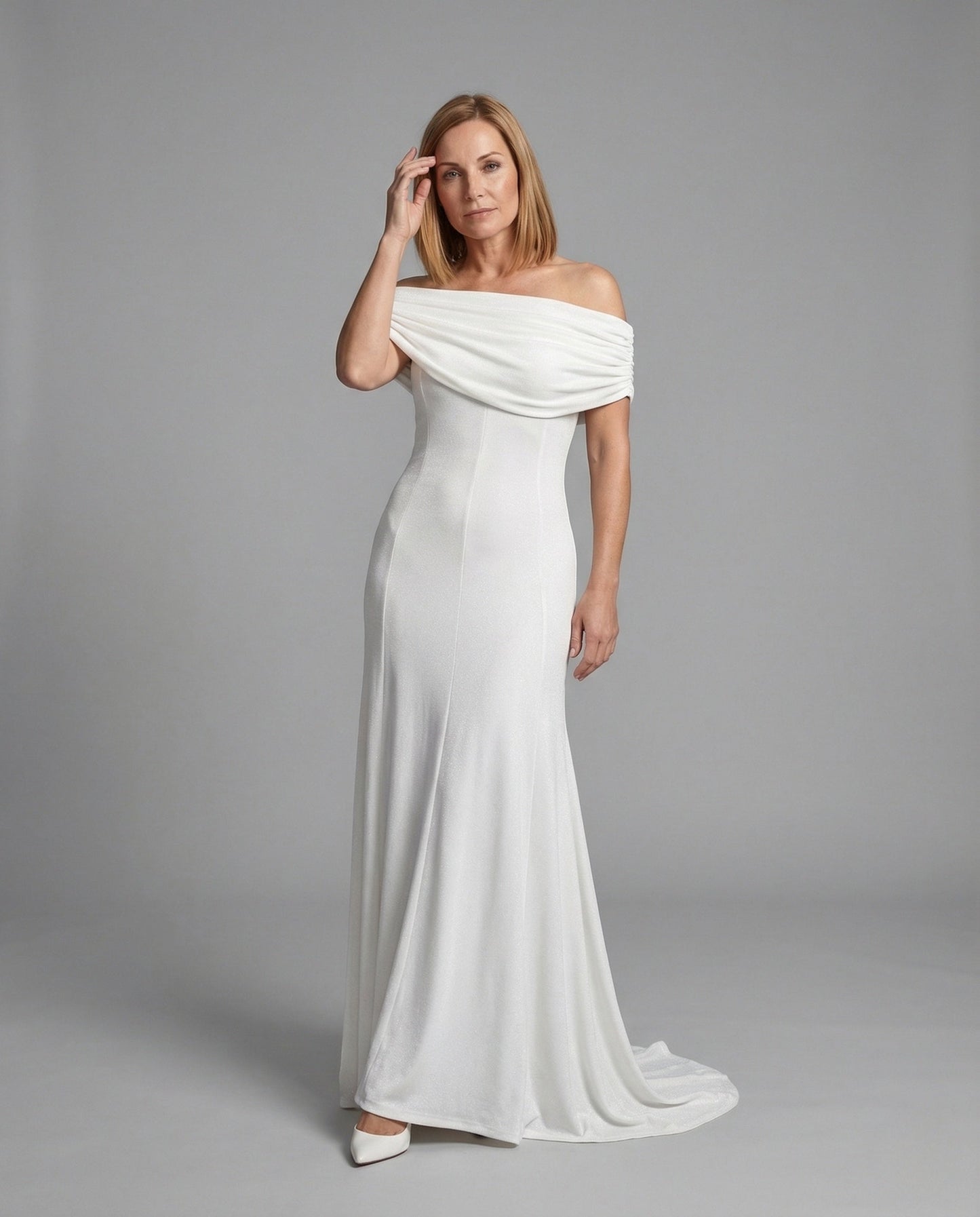 Damen Abendkleid Schalkragen Schwarz - Eveloria