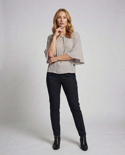 Damen Chiffonbluse Flügelärmel Elegant - Eveloria